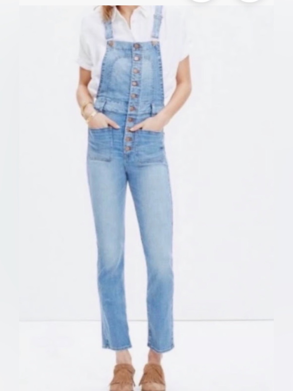 Madewell Bayford Crop Denim Overall.  Sz S